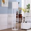 Brightech Maxwell Charger - Modern Shelf Floor Lamp with USB Charging Ports & Electric Outlet - Corner Display Floor Lamps with Shelves for Living Room, Bedroom and Office - White view 3
