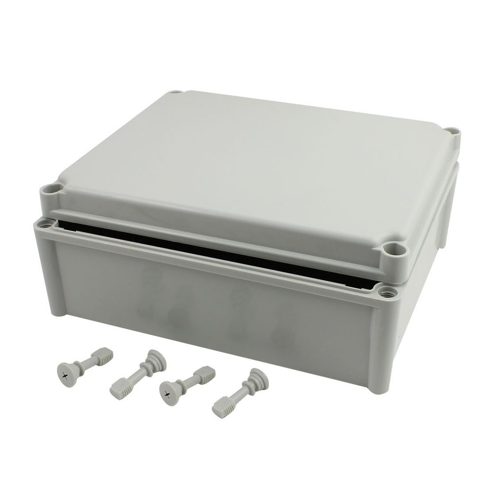 uxcell 340mmx280mmx130mm Dustproof IP65 Junction Box DIY Terminal Connecting Box Gray