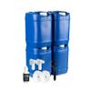 Saratoga Farms 5-Gallon Stackable Water Storage Containers with Lids, Emergency Water Storage Kit Including Spigots, Wrench, and Water Preserver, 20 Gallons view 1