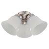 Three-Light LED Cluster Ceiling Fan Light Kit, Brushed Nickel Finish with Frosted Ribbed Glass view 1