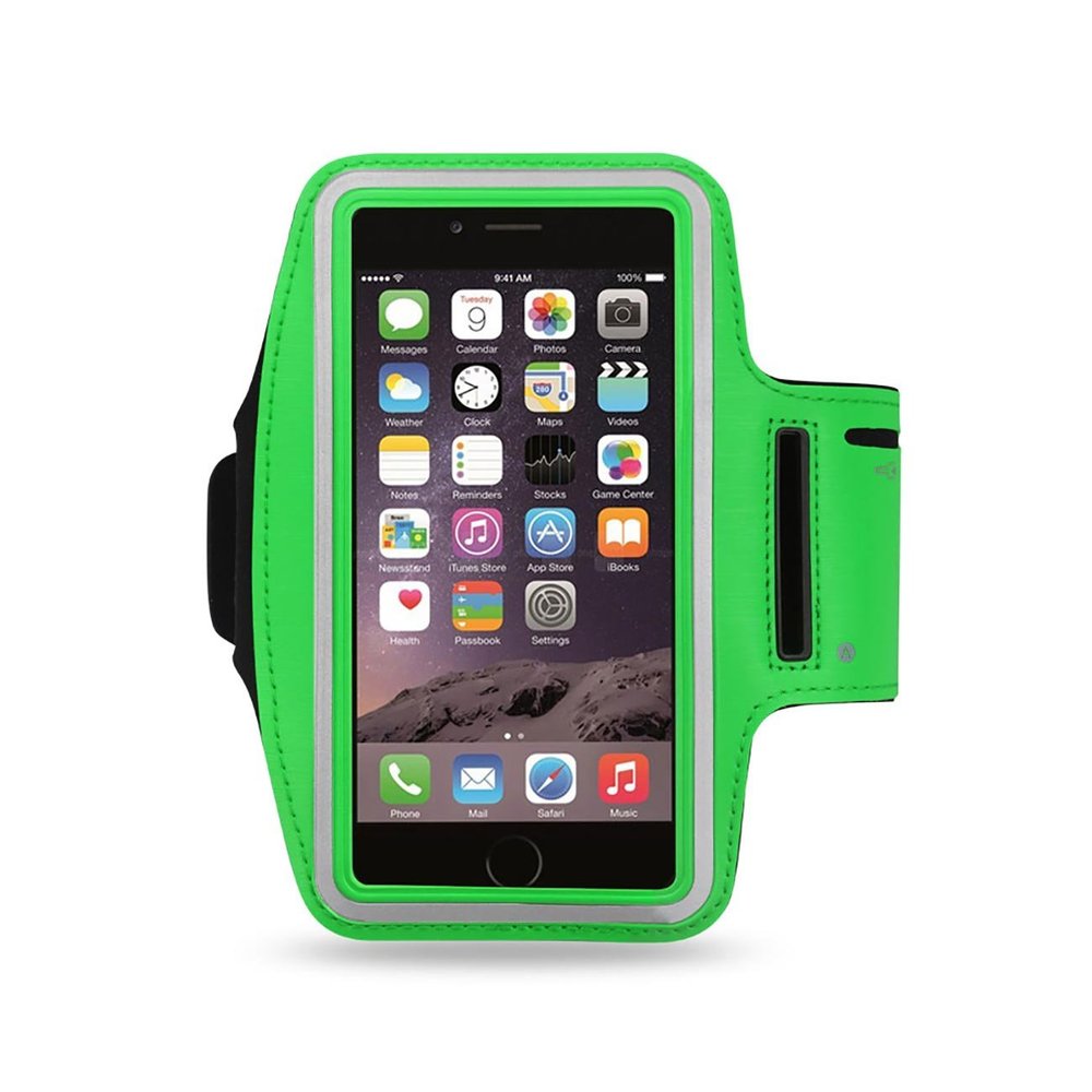 Reiko Sport Armband Case Universal Device for iPhone 6 4.7INCH, iPhone 6S 4.7inch - Retail Packaging - Green
