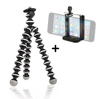 JULED ZJ9389383 Best Flexible Tripod for Cell iPhone & Small Camera Lightweight Mini Tripods, Bendable Compact Simple to Mount Easy to Use Adjustable Adapter, Create Better Selfies & Videos Now!