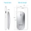 FENIFOX Wireless Bluetooth Mouse, Ultra-Thin Flat and Slim Silent USB-C Rechargeable Travel Mini Portable Mouse for Mac iPad Laptop MacBook Tablet Chromebook - White and Silver view 3