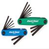 Park Tool FWS-2 Fold-Up Wrench Set Tool,Blue/Green view 1